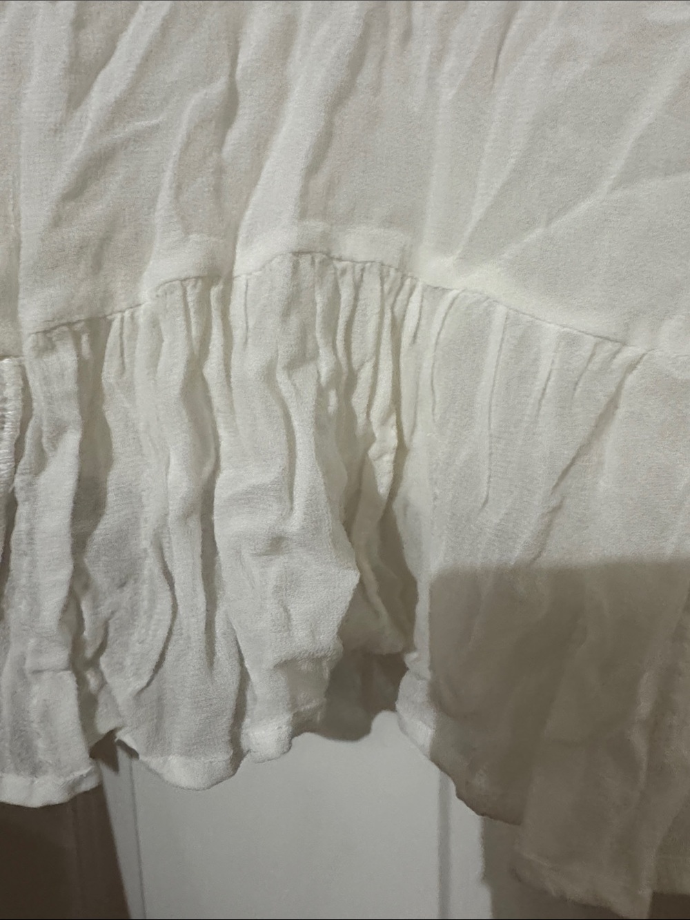 Chan Luu Cream Open-Front Ruffle Hem Cardigan - Picture 5 of 8